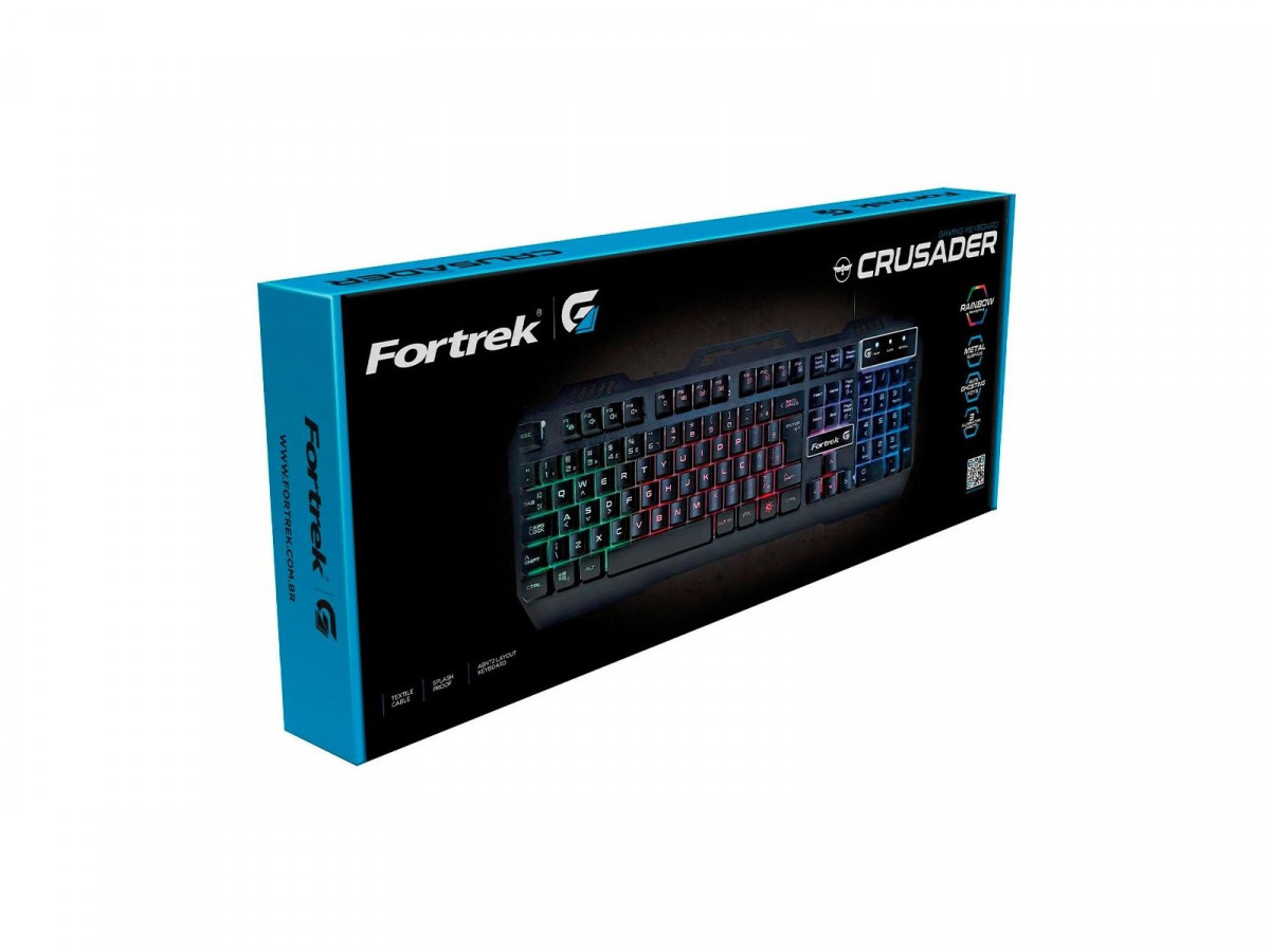 Teclado Gamer Multimídia Fortrek Crusader Preto