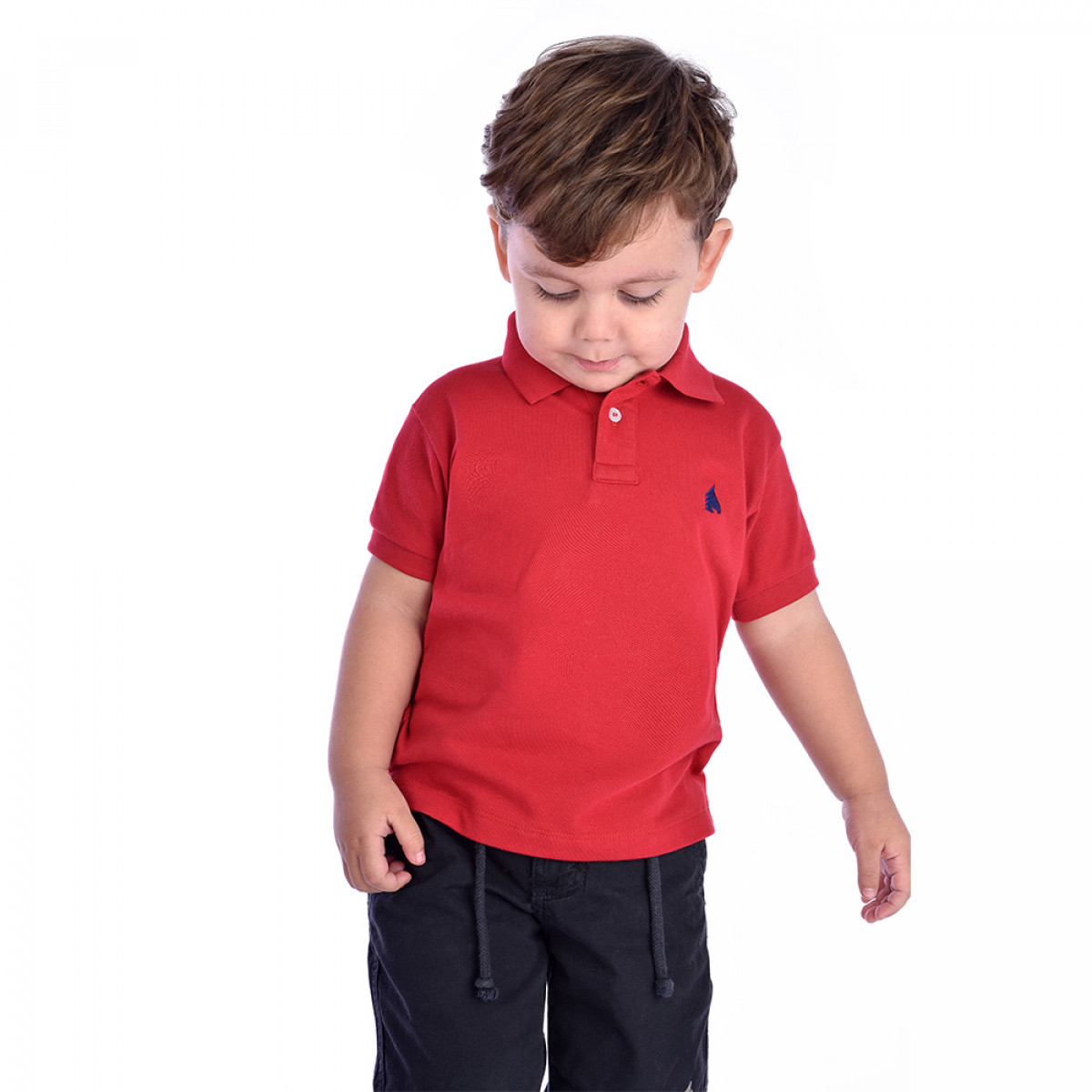 polo infantil vermelha