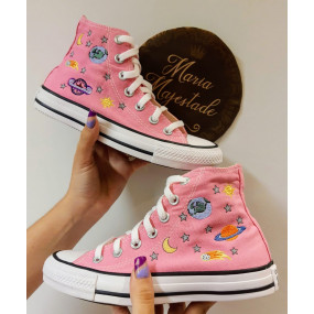 Tênis All Star Cano Alto Jardim Colorido - Maria Majestade - Tênis  Personalizados